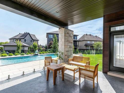 Terrasse - 7695 Rue De Liverpool, Brossard, QC - Outdoor With In Ground Pool With Deck Patio Veranda With Exterior