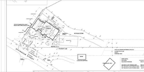 Site plan with proposed bungalow shown - Pt Lt 3 Effingham Street, Fonthill, ON 