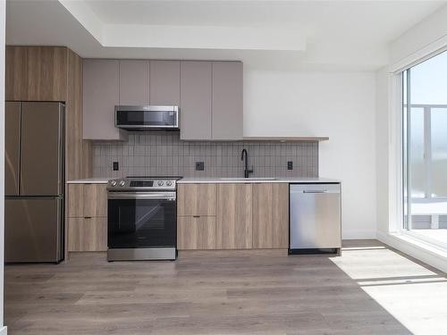 411-1301 Hillside Ave, Victoria, BC - Indoor Photo Showing Kitchen With Stainless Steel Kitchen