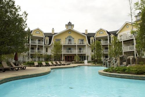 Pool - 302-6385 Mtée Ryan, Mont-Tremblant, QC - Outdoor With In Ground Pool With Facade