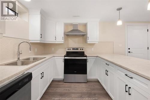 53 Belleview Unit# Lower, Kingsville, ON - Indoor Photo Showing Kitchen With Double Sink