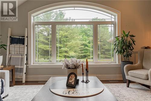 Above, a magnificent cathedral ceiling that elevates the senses and inspires awe, below, hand scraped bamboo hardwood throughout. - 3 Teddy Bear Lane, South Bruce Peninsula, ON - Indoor