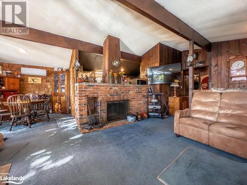 Overview-wood burning fireplace - 399 Horseshoe Lake, Seguin, ON - Indoor With Fireplace