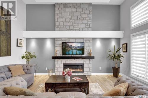 5266 Aviator Crescent, Regina, SK - Indoor Photo Showing Living Room With Fireplace