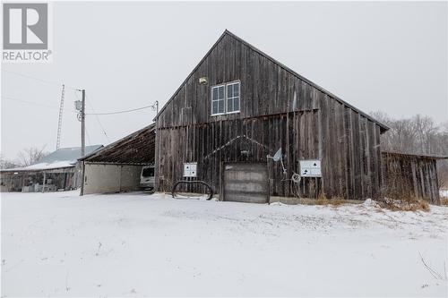 Front of barn, 36' x 57' with loft and part mezzanine + 23' x 48' lean-to. - 18711 Beaver Brook Road, Martintown, ON 