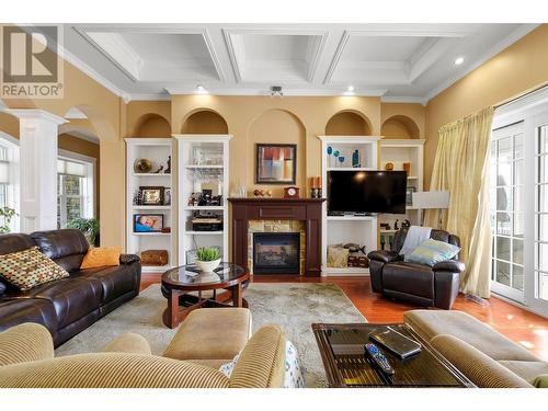 5610 Oyama Lake Road, Lake Country, BC - Indoor Photo Showing Living Room With Fireplace