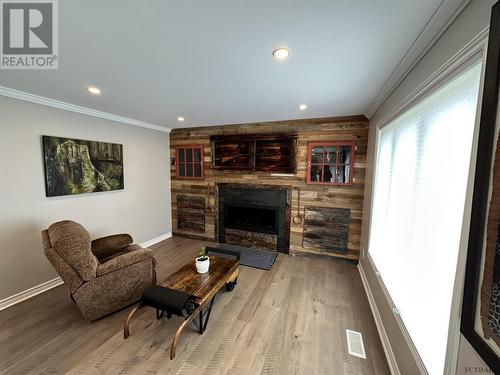 19007 Carter Cres, Larder Lake, ON - Indoor Photo Showing Living Room With Fireplace