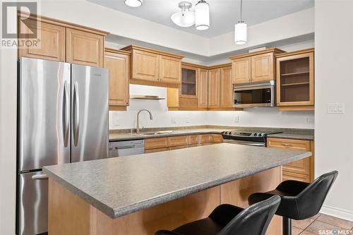 207 615 Saskatchewan Crescent W, Saskatoon, SK - Indoor Photo Showing Kitchen With Double Sink