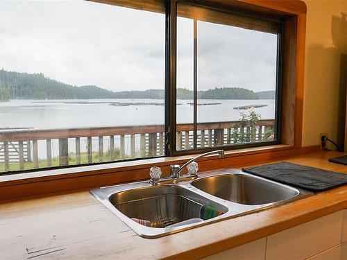 969 Whaletown Rd, Cortes Island, BC - Indoor Photo Showing Kitchen With Body Of Water With Double Sink