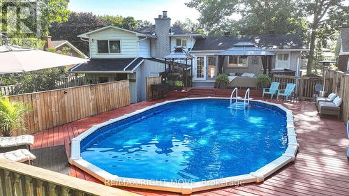628 Broadview Avenue, Orillia, ON - Outdoor With Above Ground Pool With Deck Patio Veranda With Backyard With Exterior