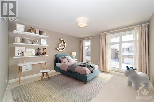 Virtually staged bedroom - 268 Huntsville Drive, Ottawa, ON - Indoor Photo Showing Bedroom