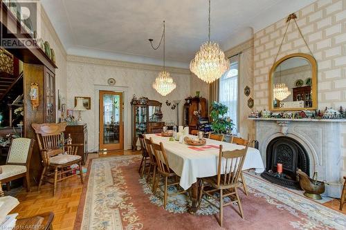 Formal Dining-room was once a Ball-room, 3rd marble fireplace - 538 Queen Street N, Paisley, ON - Indoor Photo Showing Dining Room With Fireplace