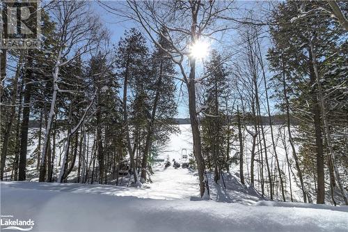 View from the Lower Deck in the Winter - 1216 Johnson Bay Road, Haliburton, ON - Outdoor With View