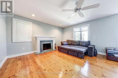 28 Goodman Rd, Kawartha Lakes, ON - Indoor Photo Showing Living Room With Fireplace