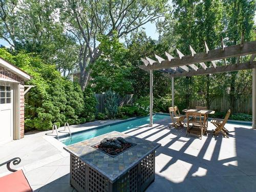 Garden - 123 Av. Wolseley N., Montréal-Ouest, QC - Outdoor With In Ground Pool With Backyard