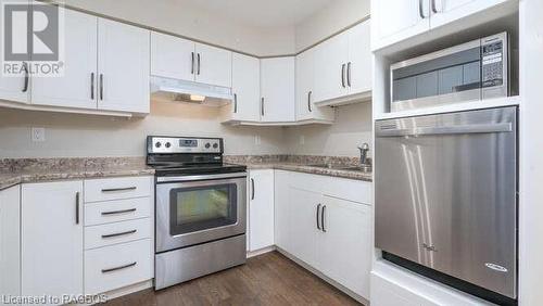 850 Alpha Street Unit# 204, Owen Sound, ON - Indoor Photo Showing Kitchen With Stainless Steel Kitchen With Upgraded Kitchen
