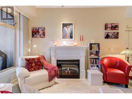 2551 Shoreline Drive Unit# 108, Lake Country, BC - Indoor Photo Showing Living Room With Fireplace