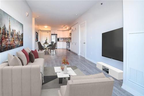 Virtually Staged - 560 North Service Road|Unit #506, Grimsby, ON - Indoor Photo Showing Living Room