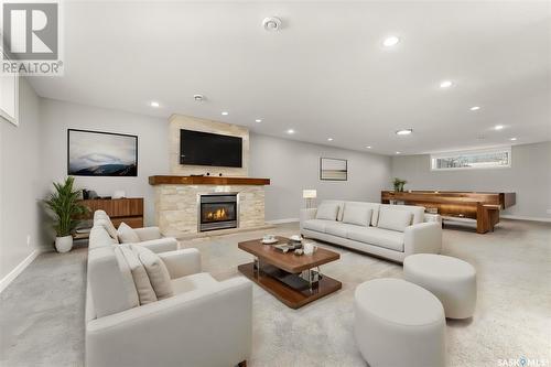 273 Wood Lily Drive, Moose Jaw, SK - Indoor Photo Showing Living Room With Fireplace
