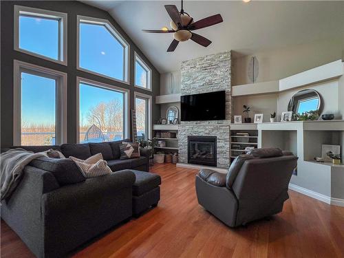 53011 108W Road, Brandon, MB - Indoor Photo Showing Living Room With Fireplace