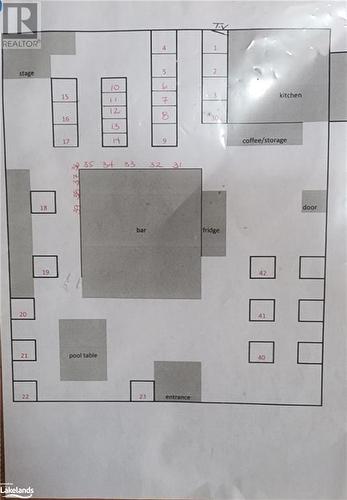 Former bar/dining room layout - 2502 518 Highway W, Sprucedale, ON 