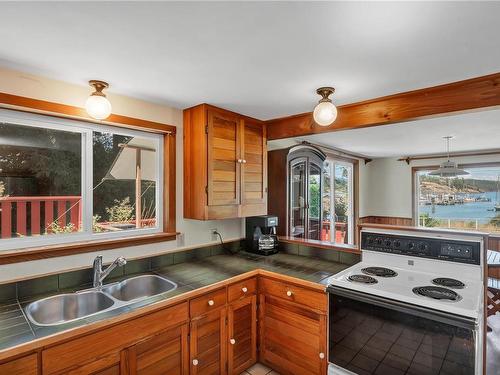 681 Bull Rd, Quadra Island, BC - Indoor Photo Showing Kitchen With Double Sink