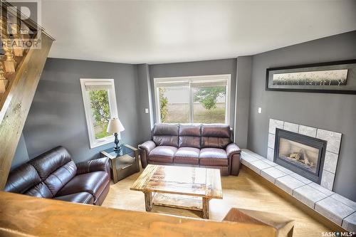 631 Buchanan Drive, Prince Albert, SK - Indoor Photo Showing Living Room With Fireplace