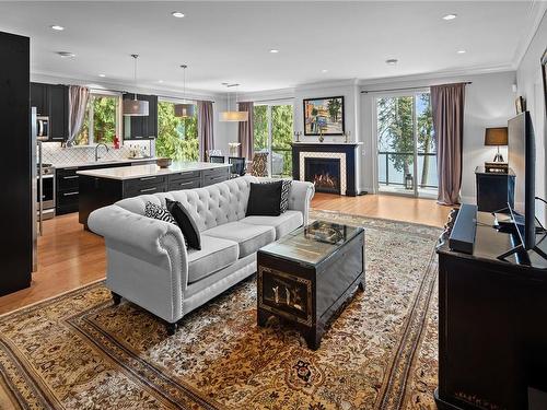 2434 Lighthouse Point Rd, Sooke, BC - Indoor Photo Showing Living Room With Fireplace