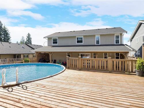 5535 Swallow Dr, Port Alberni, BC - Outdoor With Above Ground Pool With Deck Patio Veranda With Exterior