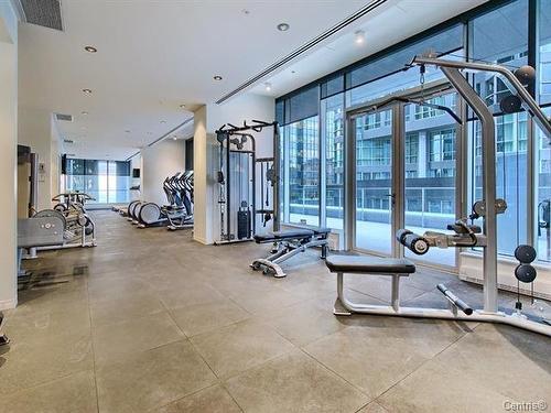 Exercise room - 1607-1155 Rue De La Montagne, Montréal (Ville-Marie), QC - Indoor Photo Showing Gym Room