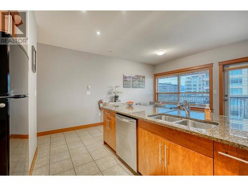 93 Winnipeg Street Unit# 301, Penticton, BC - Indoor Photo Showing Kitchen With Double Sink