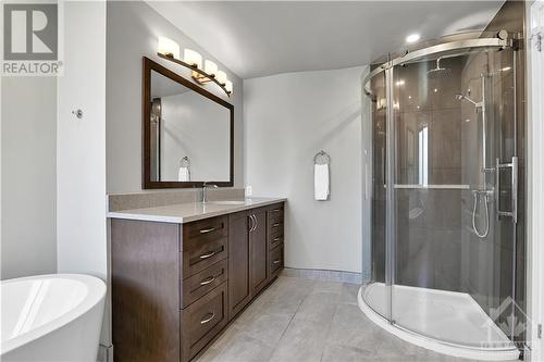 Primary Bedroom Ensuite with double vanity - 1841 Hunters Run Drive, Ottawa, ON - Indoor Photo Showing Bathroom