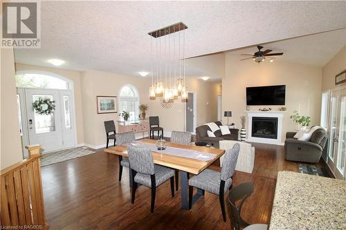 110 Scott'S Hill Road, West Grey, ON - Indoor Photo Showing Dining Room With Fireplace