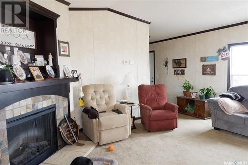 Schuweiler Acreage, Stonehenge Rm No. 73, SK - Indoor Photo Showing Living Room With Fireplace