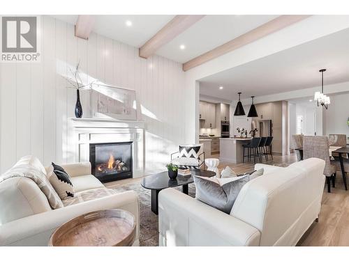 4216 Russo Street, Kelowna, BC - Indoor Photo Showing Living Room With Fireplace