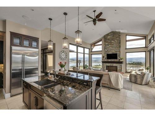 1900 Diamond View Drive, West Kelowna, BC - Indoor Photo Showing Kitchen With Fireplace With Double Sink With Upgraded Kitchen
