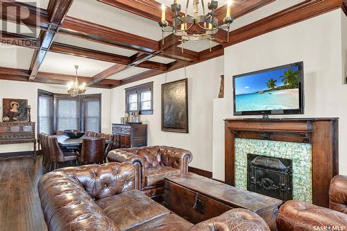 2147 Angus Street, Regina, SK - Indoor Photo Showing Living Room With Fireplace