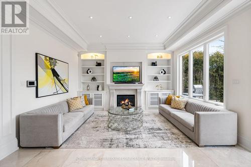 96 Citation Drive, Toronto, ON - Indoor Photo Showing Living Room With Fireplace