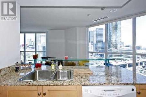 #1513 -208 Queens Quay W, Toronto, ON - Indoor Photo Showing Kitchen With Double Sink