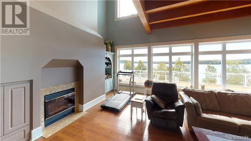 434 Hills Point Road, Oak Bay, NB - Indoor Photo Showing Living Room With Fireplace