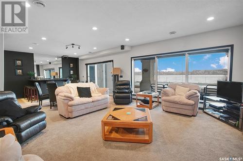 5702 Nelson Beach Drive, Wakaw Lake, SK - Indoor Photo Showing Living Room With Fireplace