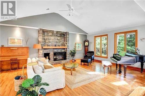 444 Rock Forest Road, Dunrobin, ON - Indoor Photo Showing Living Room With Fireplace