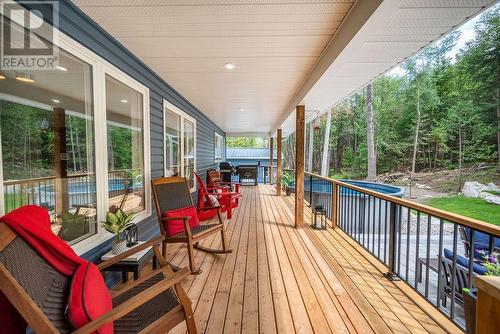Covered backyard Deck - 415 Lime Kiln Road, Renfrew, ON - Outdoor With Deck Patio Veranda With Exterior