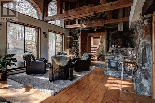 865 Makynen Road, Sudbury, ON - Indoor Photo Showing Living Room With Fireplace