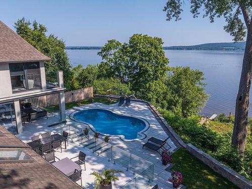 Backyard - 598 Rue Main, Hudson, QC - Outdoor With Body Of Water With In Ground Pool With View