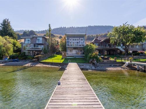 8337 Okanagan Landing Road, Vernon, BC - Outdoor With Body Of Water With Deck Patio Veranda With Facade