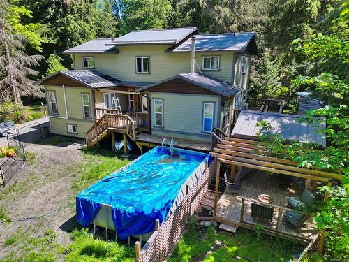 7376 Peri Rd, Lake Cowichan, BC - Outdoor With Above Ground Pool With Backyard