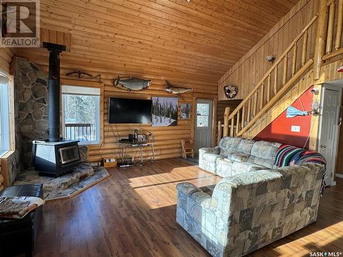 3702 Walker Street, Missinipe, SK - Indoor With Fireplace