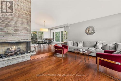 51 Blue Forest Drive, Toronto, ON - Indoor Photo Showing Living Room With Fireplace