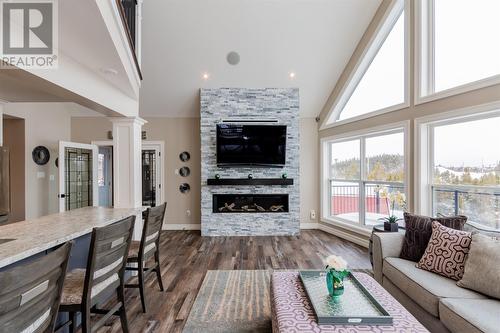 301 Sunset Boulevard, Whitbourne, NL - Indoor Photo Showing Living Room With Fireplace